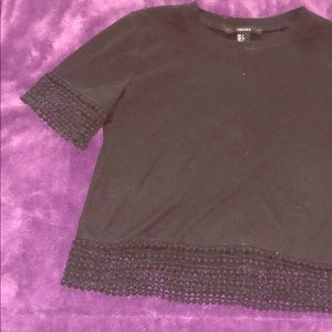 Black “Forever 21” crop top
